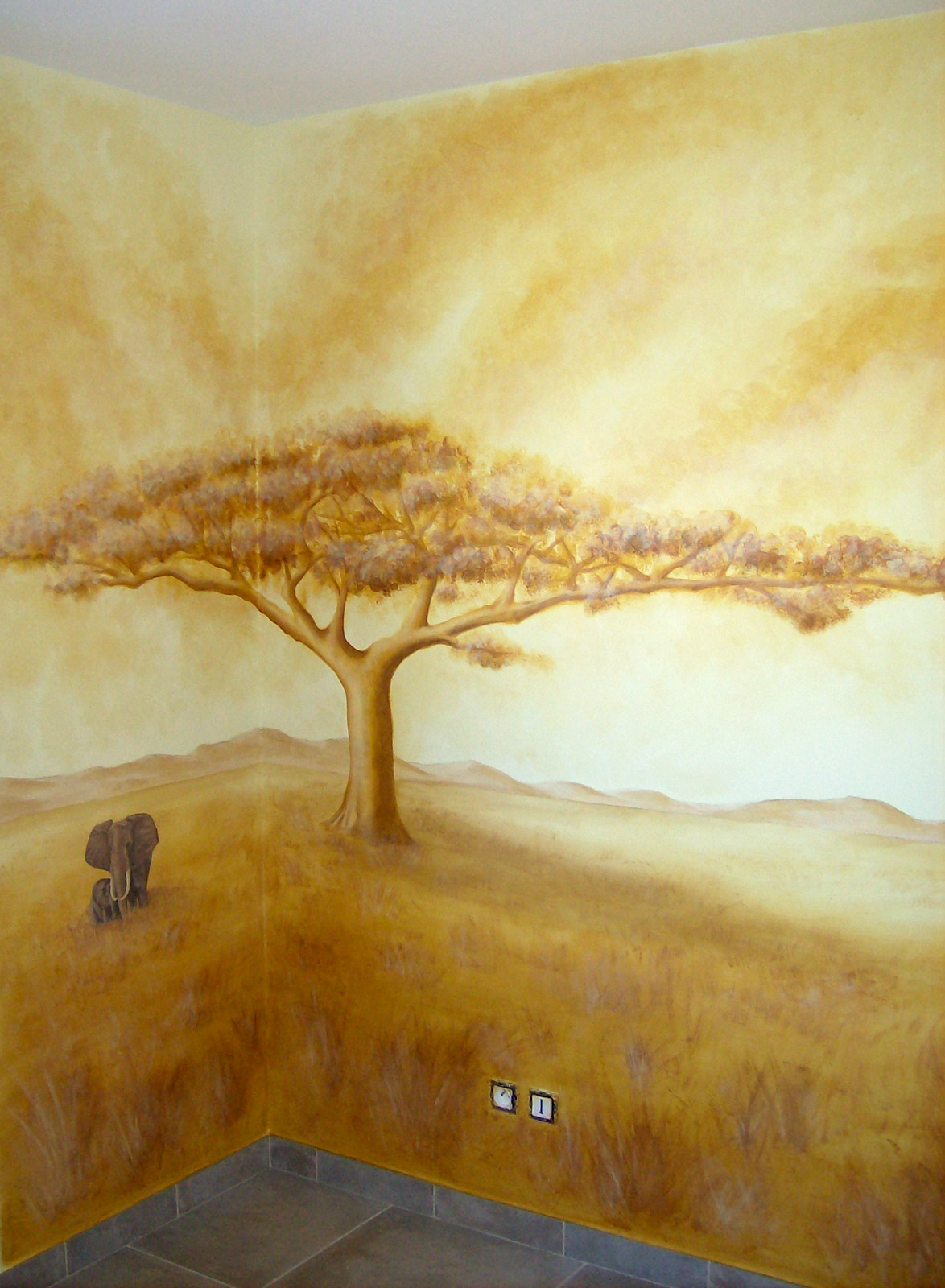 Fresque murale - savane - Siegfried Rouja